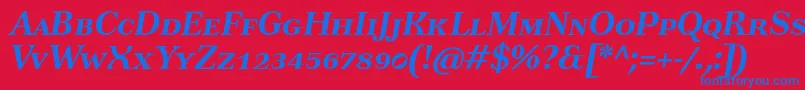 TusartextscBolditalic Font – Blue Fonts on Red Background