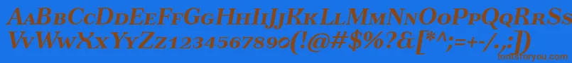 TusartextscBolditalic Font – Brown Fonts on Blue Background