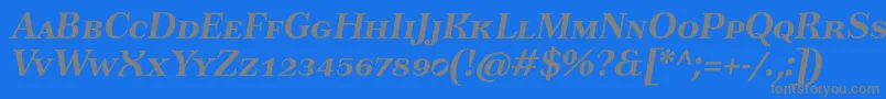 TusartextscBolditalic Font – Gray Fonts on Blue Background