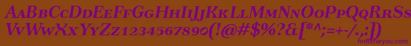 TusartextscBolditalic Font – Purple Fonts on Brown Background