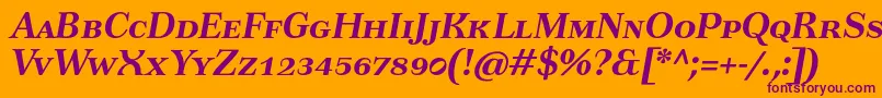 TusartextscBolditalic Font – Purple Fonts on Orange Background