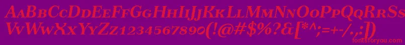 TusartextscBolditalic Font – Red Fonts on Purple Background