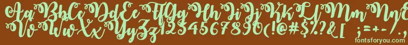 OctoberTwilight Font – Green Fonts on Brown Background