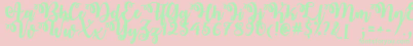 OctoberTwilight Font – Green Fonts on Pink Background