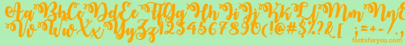 OctoberTwilight Font – Orange Fonts on Green Background