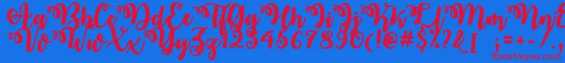 OctoberTwilight Font – Red Fonts on Blue Background