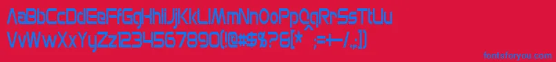 MonsOlympiaCondensed Font – Blue Fonts on Red Background