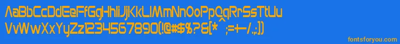 MonsOlympiaCondensed Font – Orange Fonts on Blue Background