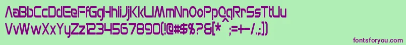 MonsOlympiaCondensed Font – Purple Fonts on Green Background