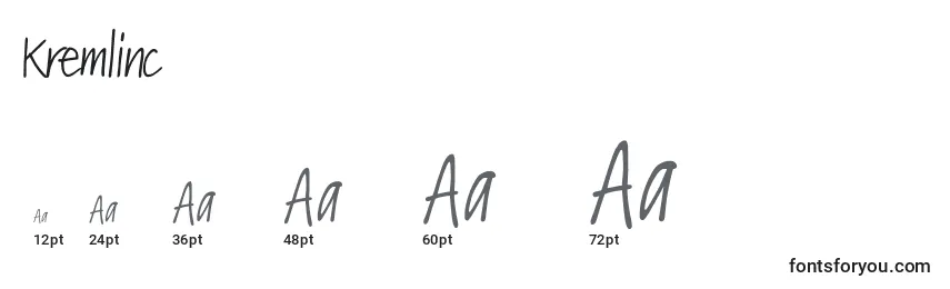 Kremlinc Font Sizes