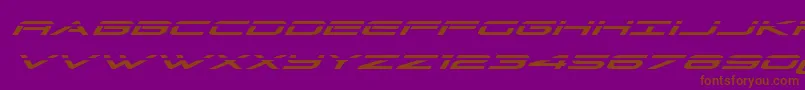 Grandsportlaserital-Schriftart – Braune Schriften auf violettem Hintergrund