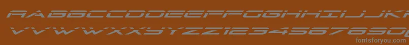 フォントGrandsportlaserital – 茶色の背景に灰色の文字