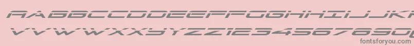 フォントGrandsportlaserital – ピンクの背景に灰色の文字
