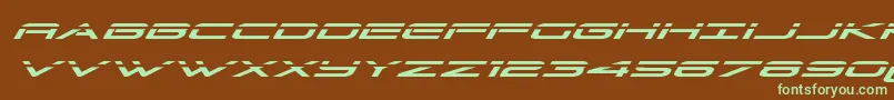 Czcionka Grandsportlaserital – zielone czcionki na brązowym tle