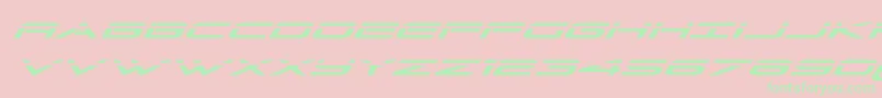 フォントGrandsportlaserital – ピンクの背景に緑の文字