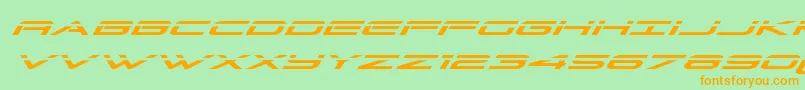 Grandsportlaserital-Schriftart – Orangefarbene Schriften auf grünem Hintergrund