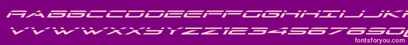 Grandsportlaserital-fontti – vaaleanpunaiset fontit violetilla taustalla