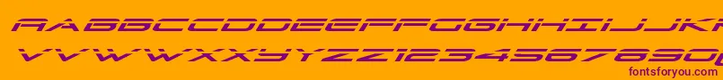 Police Grandsportlaserital – polices violettes sur fond orange