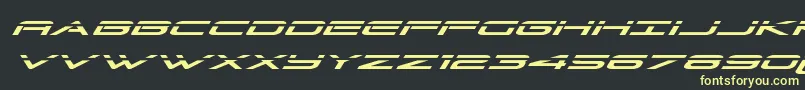 Grandsportlaserital-Schriftart – Gelbe Schriften auf schwarzem Hintergrund