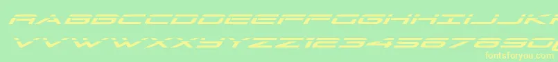 Шрифт Grandsportlaserital – жёлтые шрифты на зелёном фоне