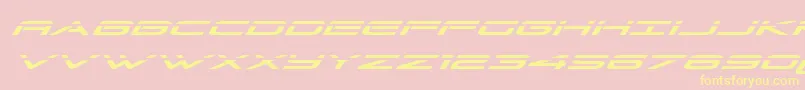フォントGrandsportlaserital – 黄色のフォント、ピンクの背景
