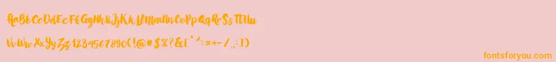 LoveMoment Font – Orange Fonts on Pink Background