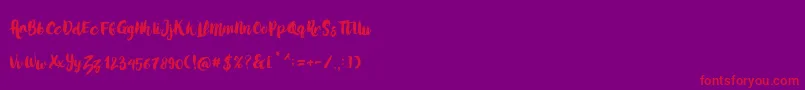 LoveMoment Font – Red Fonts on Purple Background