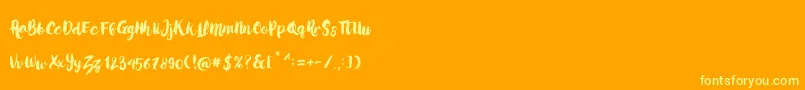 LoveMoment Font – Yellow Fonts on Orange Background