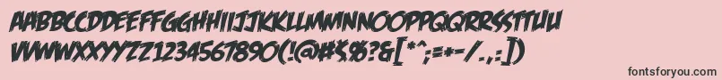 FeastOfFleshBbItalic-fontti – mustat fontit vaaleanpunaisella taustalla