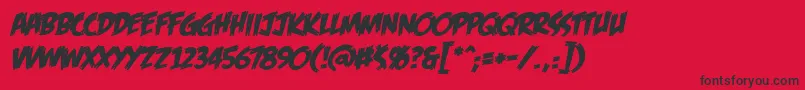 FeastOfFleshBbItalic Font – Black Fonts on Red Background