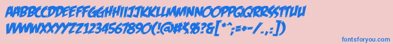FeastOfFleshBbItalic-fontti – siniset fontit vaaleanpunaisella taustalla