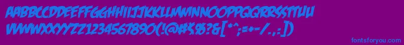フォントFeastOfFleshBbItalic – 紫色の背景に青い文字