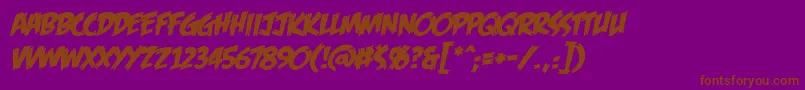 FeastOfFleshBbItalic-fontti – ruskeat fontit violetilla taustalla