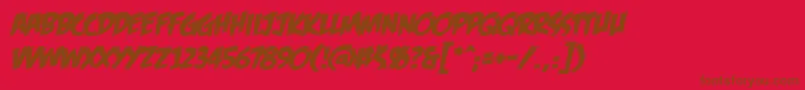 フォントFeastOfFleshBbItalic – 赤い背景に茶色の文字