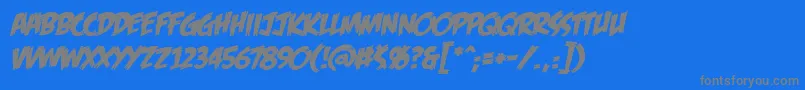 フォントFeastOfFleshBbItalic – 青い背景に灰色の文字