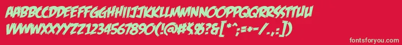 FeastOfFleshBbItalic Font – Green Fonts on Red Background