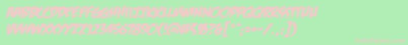 FeastOfFleshBbItalic-fontti – vaaleanpunaiset fontit vihreällä taustalla
