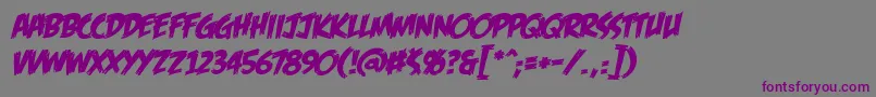 Шрифт FeastOfFleshBbItalic – фиолетовые шрифты на сером фоне
