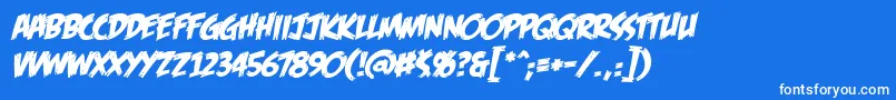 FeastOfFleshBbItalic Font – White Fonts on Blue Background