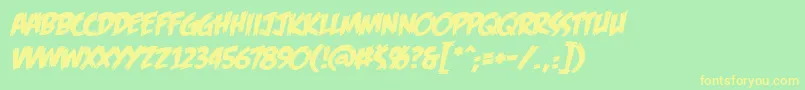 FeastOfFleshBbItalic Font – Yellow Fonts on Green Background