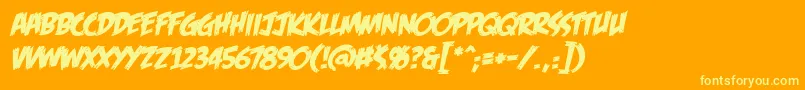 FeastOfFleshBbItalic Font – Yellow Fonts on Orange Background