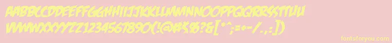 FeastOfFleshBbItalic Font – Yellow Fonts on Pink Background