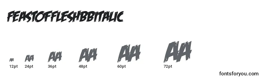 FeastOfFleshBbItalic Font Sizes