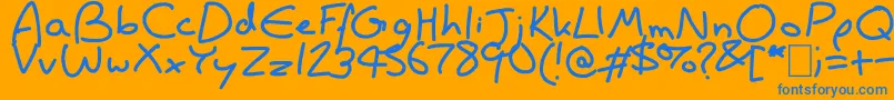 WisdomIsBetter Font – Blue Fonts on Orange Background