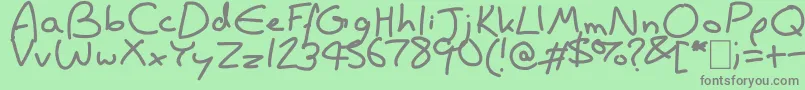 フォントWisdomIsBetter – 緑の背景に灰色の文字