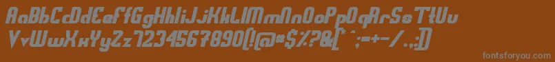 SwedenFunkisStraightoblique-fontti – harmaat kirjasimet ruskealla taustalla
