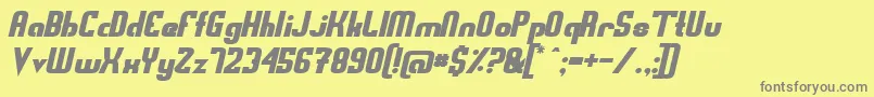 フォントSwedenFunkisStraightoblique – 黄色の背景に灰色の文字