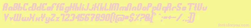 SwedenFunkisStraightoblique Font – Pink Fonts on Yellow Background