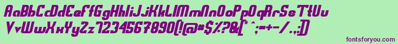 SwedenFunkisStraightoblique Font – Purple Fonts on Green Background