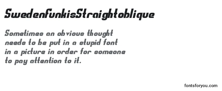 Review of the SwedenFunkisStraightoblique Font